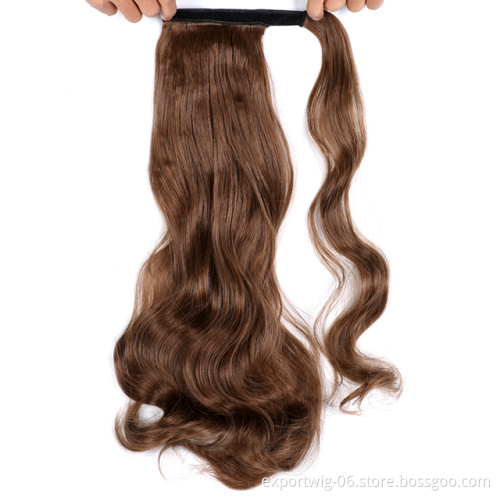 Wholesale Synthetic Wave Ponytail Crochet Hair Extension Synthetic Hair Pieces Attachment Hair for Braids